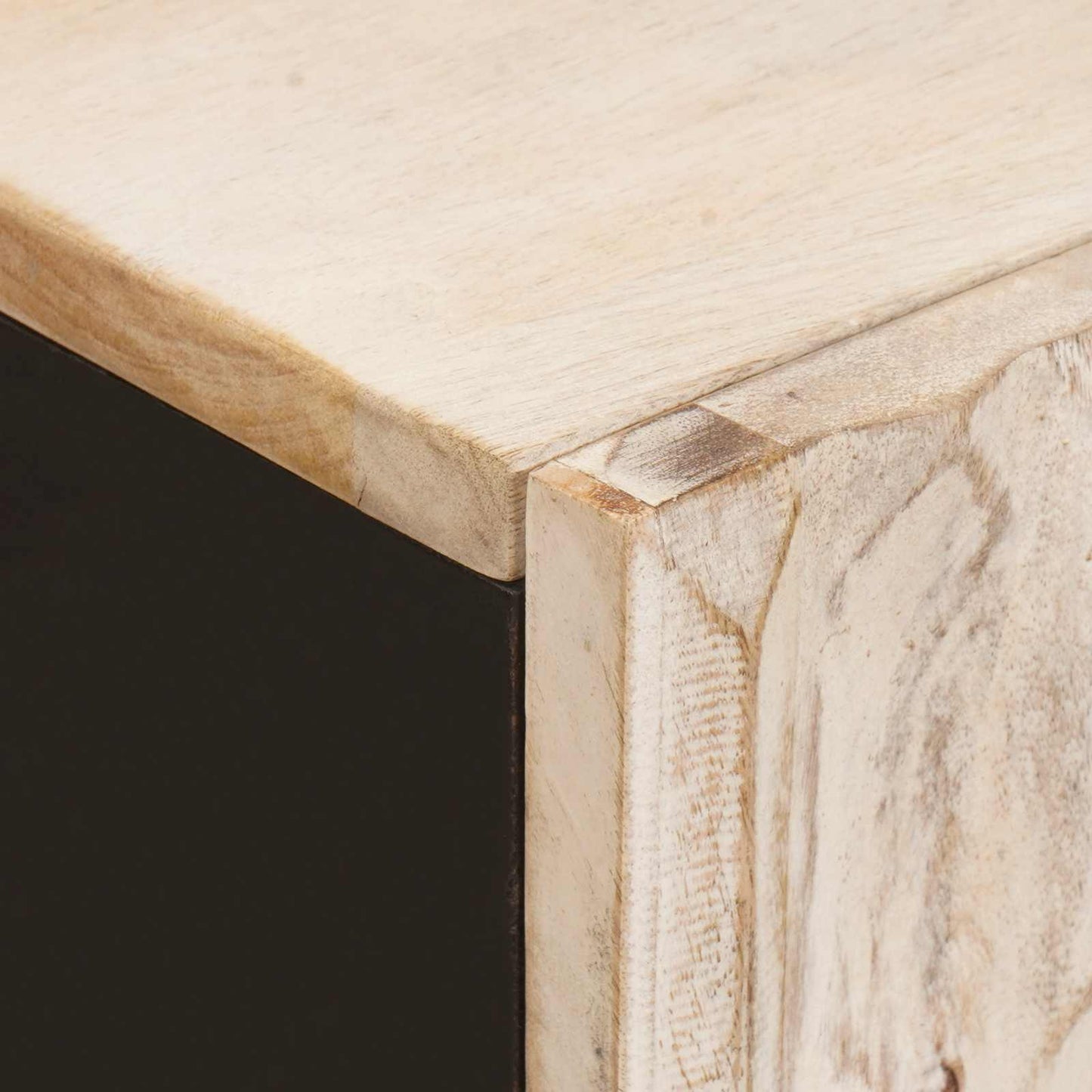 Sideboard Hvid Vask Finish 90 x 33 x 75 cm Massivt mangotræ