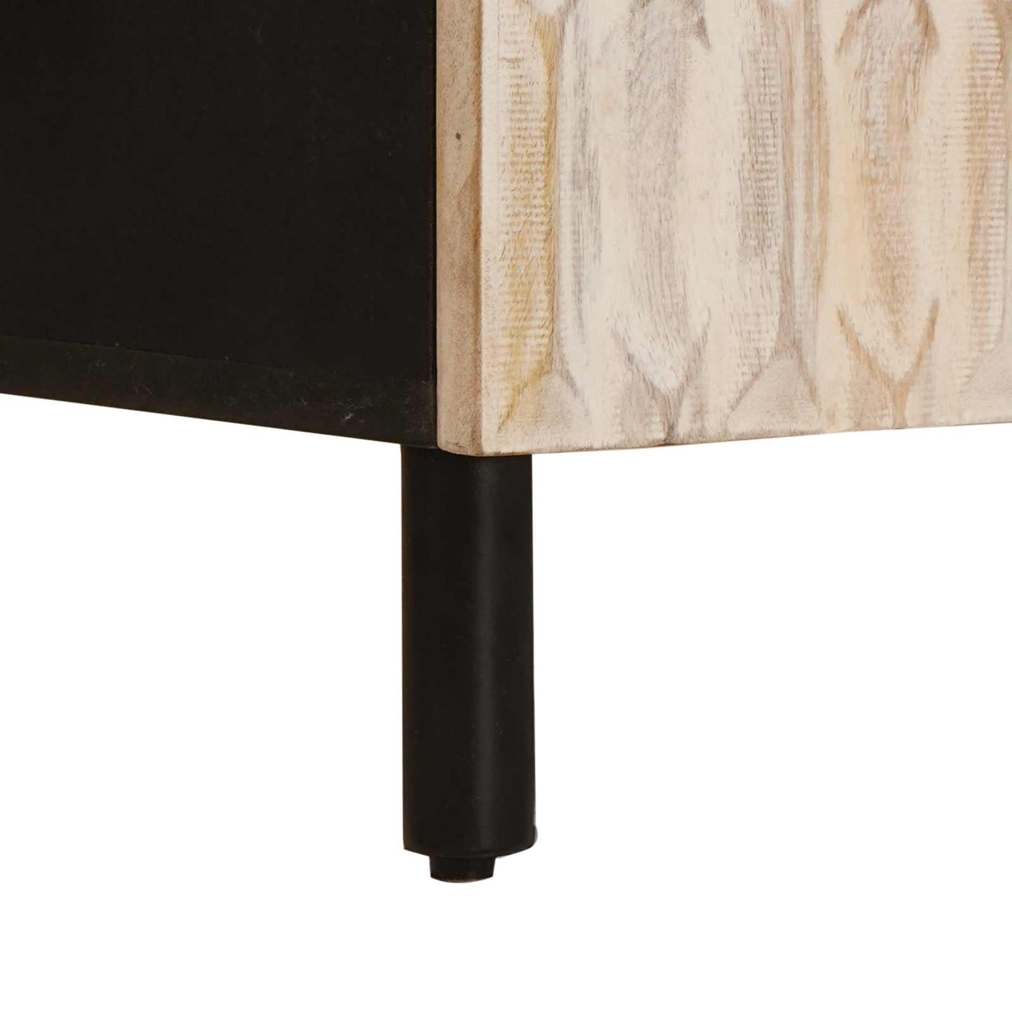 Sideboard Hvid Vask Finish 90 x 33 x 75 cm Massivt mangotræ