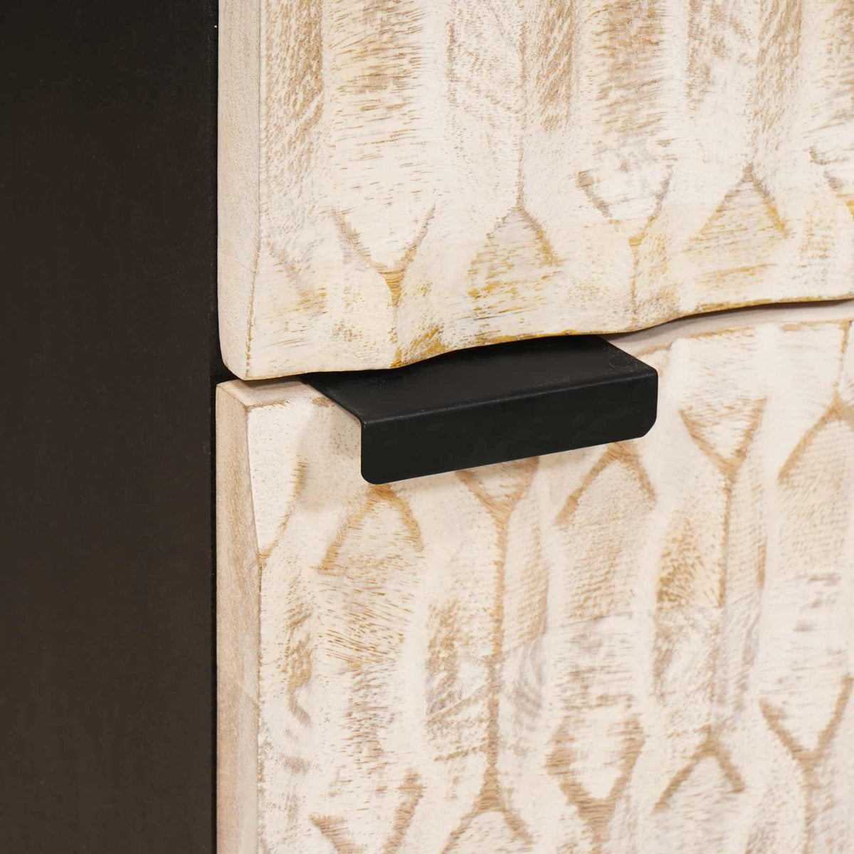 Highboard Hvid Vask Finish 40 x 33 x 110 cm Massivt mangotræ