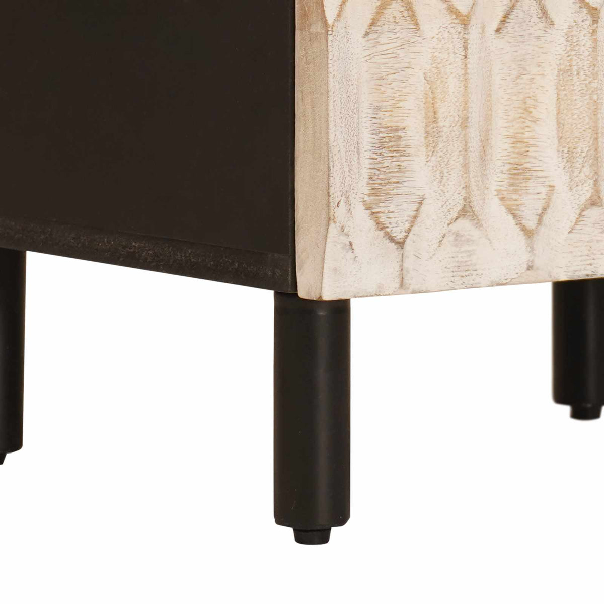 Highboard Hvid Vask Finish 40 x 33 x 110 cm Massivt mangotræ
