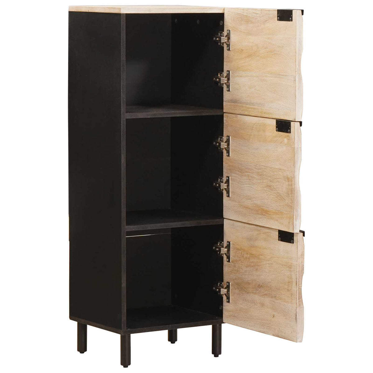 Highboard Hvid Vask Finish 40 x 33 x 110 cm Massivt mangotræ