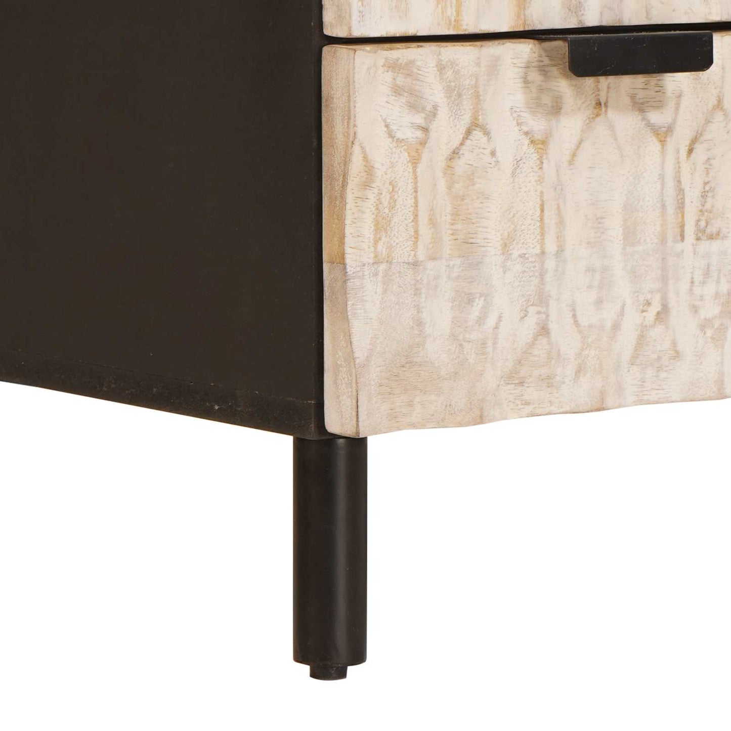 Highboard Hvid Vask Finish 60 x 33 x 100 cm Massivt mangotræ
