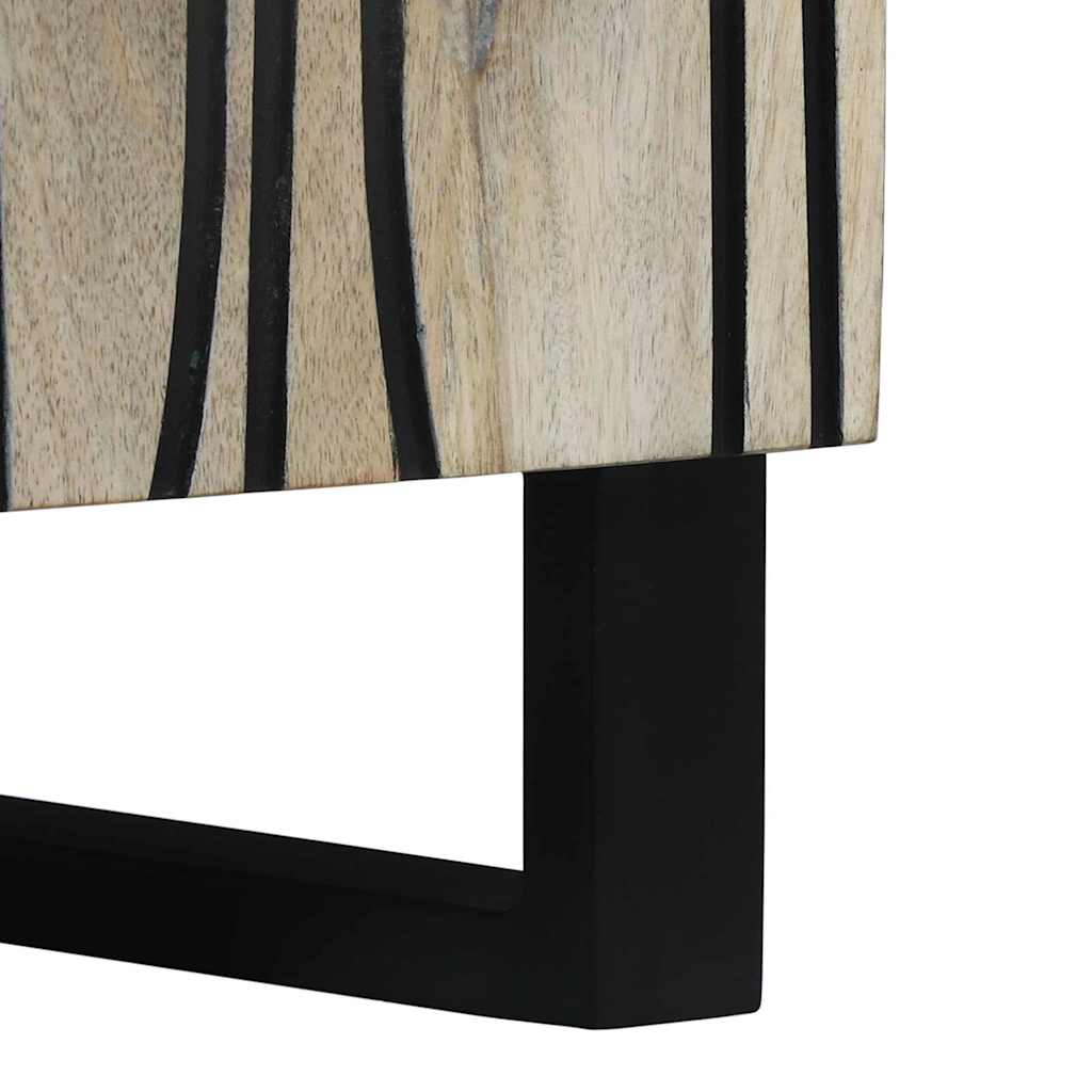 Sideboard Hvid 60 x 33,5 x 75 cm Massivt mangotræ