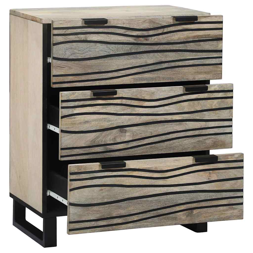 Sideboard med skuffe Hvid 60 x 33.5 x 75 cm Massivt mangotræ