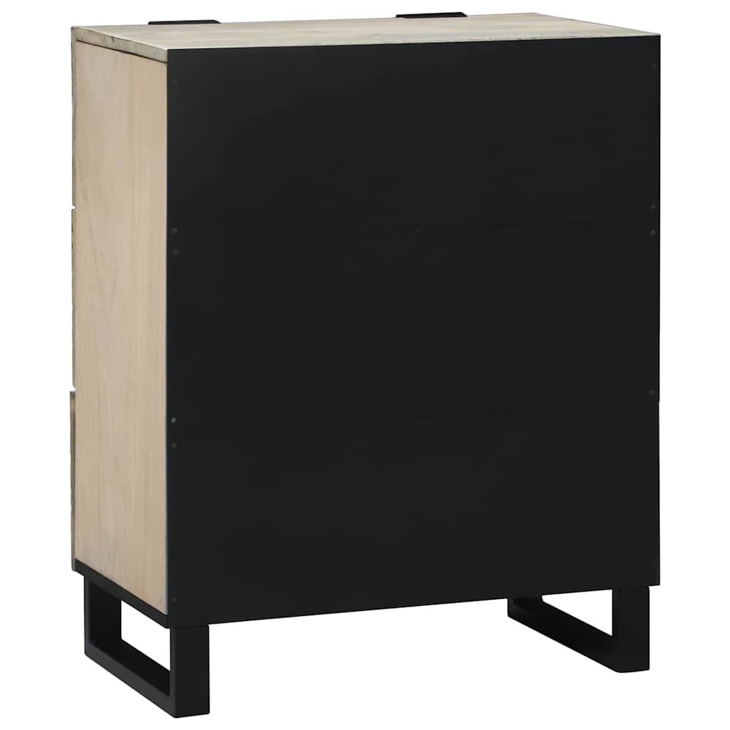 Sideboard med skuffe Hvid 60 x 33.5 x 75 cm Massivt mangotræ