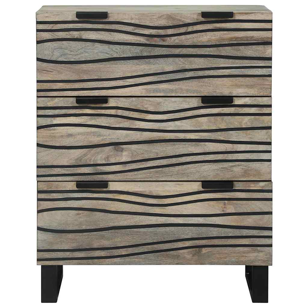 Sideboard med skuffe Hvid 60 x 33.5 x 75 cm Massivt mangotræ