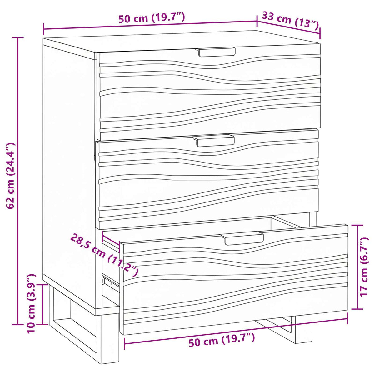 Natskab Hvid 50 x 33 x 62 cm Konstrueret træ