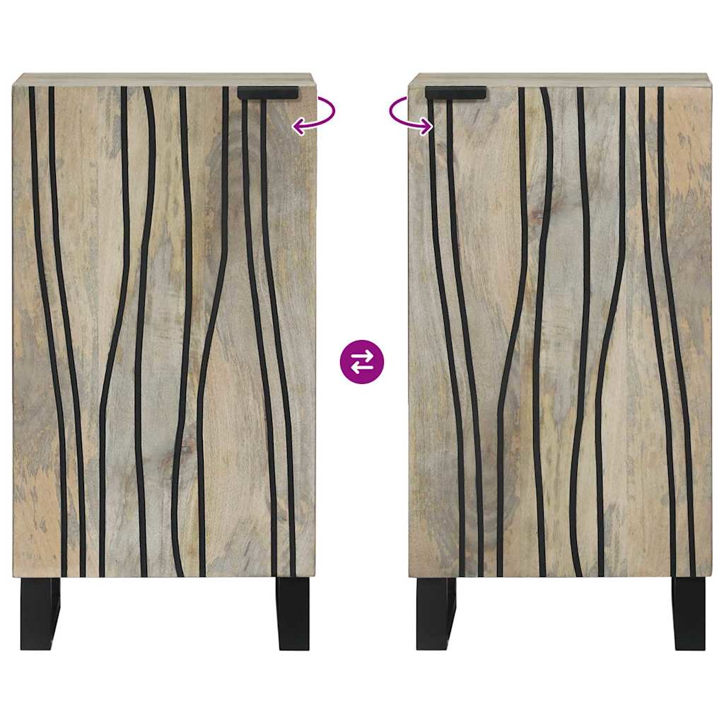 Sideboard Hvid 40 x 33 x 75 cm Massivt mangotræ