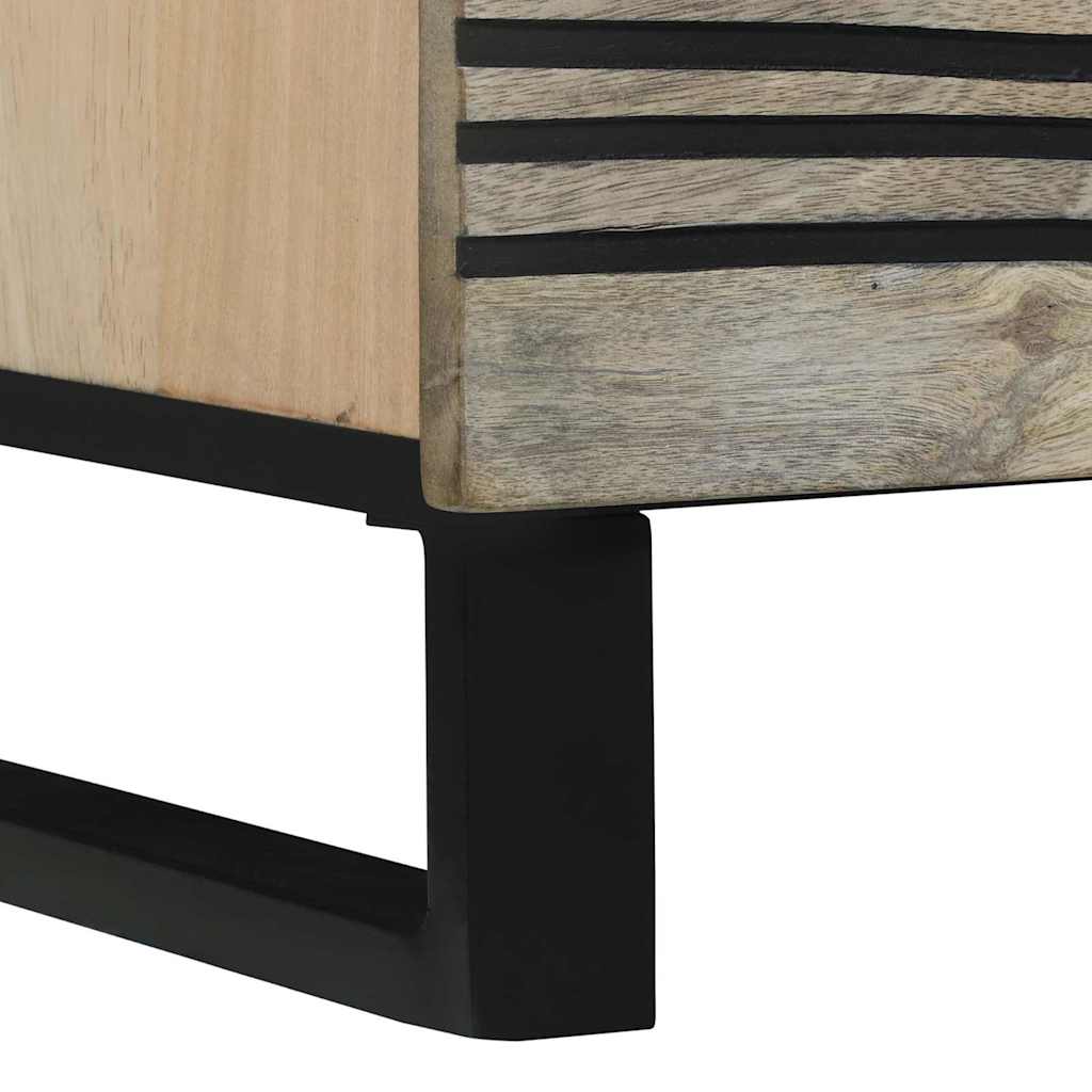 Sideboard Hvid 80 x 33 x 75 cm Massivt mangotræ