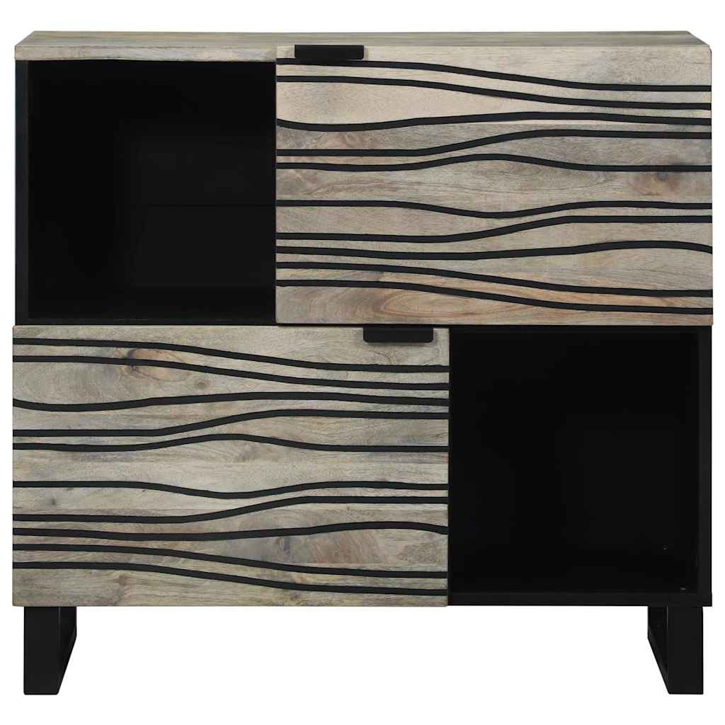 Sideboard Hvid 80 x 33 x 75 cm Massivt mangotræ
