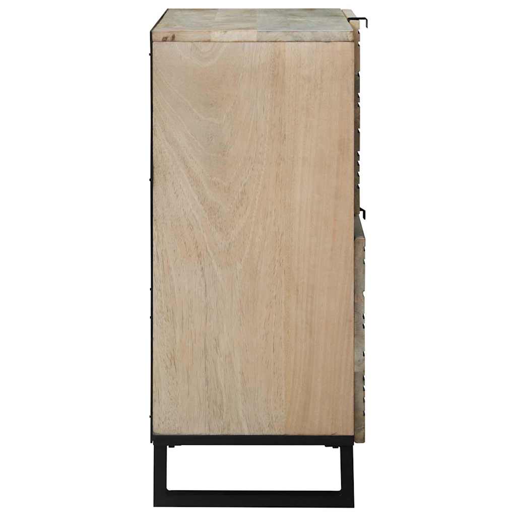 Sideboard Hvid 80 x 33 x 75 cm Massivt mangotræ