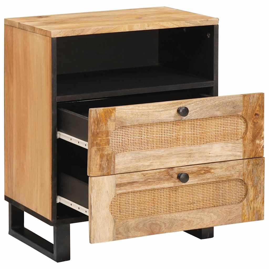 Natskab med skuffe Naturfarvet 50 x 33 x 62 cm Massivt mangotræ