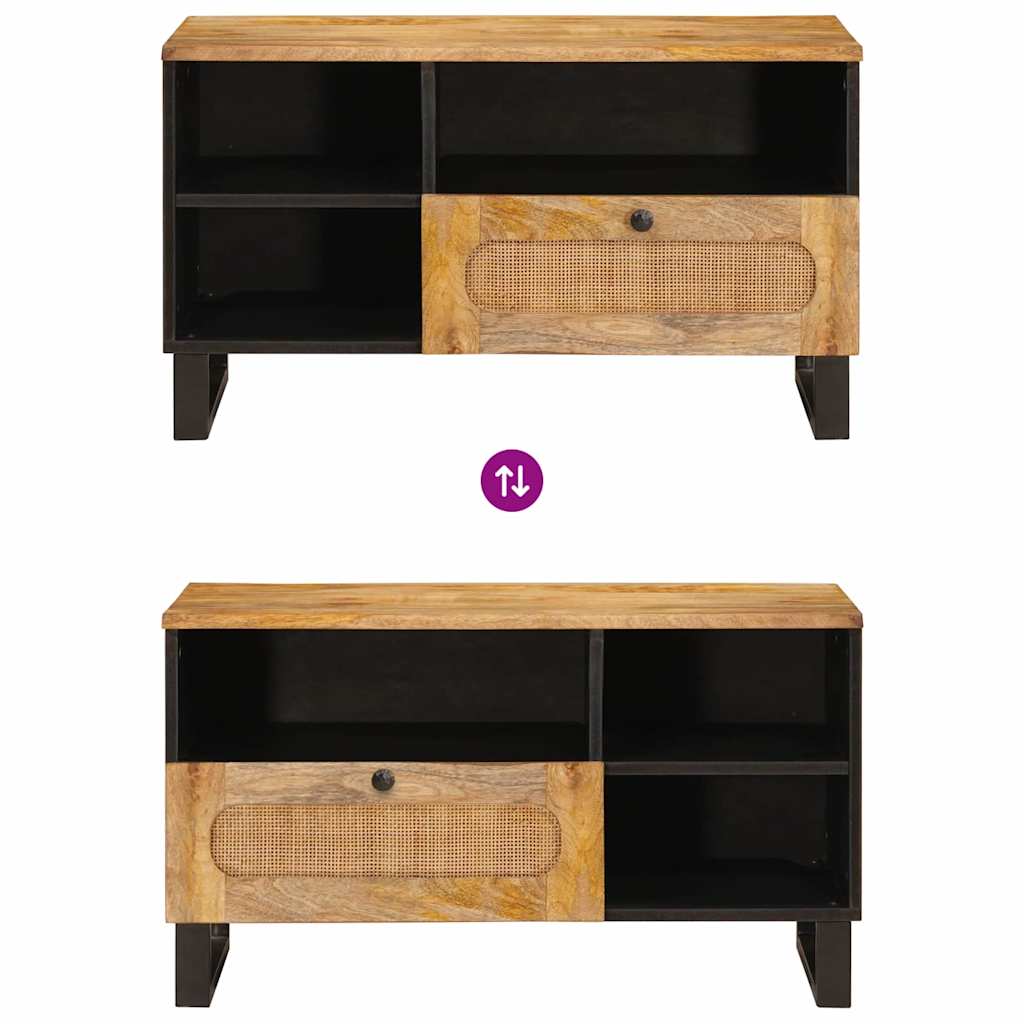 TV-skab med skuffe Brun 80 x 33 x 46 cm Massivt mangotræ