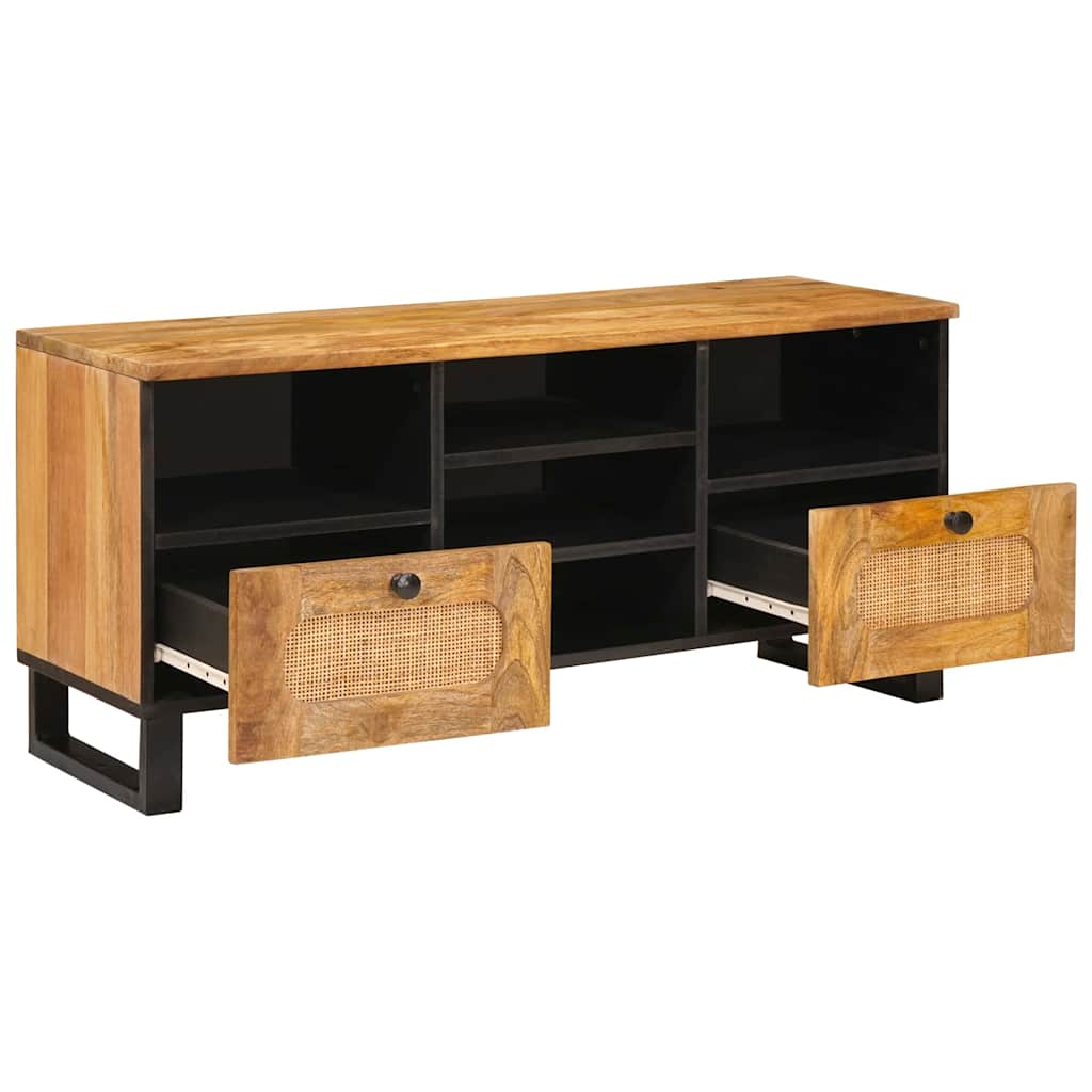 TV-skab med skuffe Brun 100 x 33 x 46 cm Massivt mangotræ
