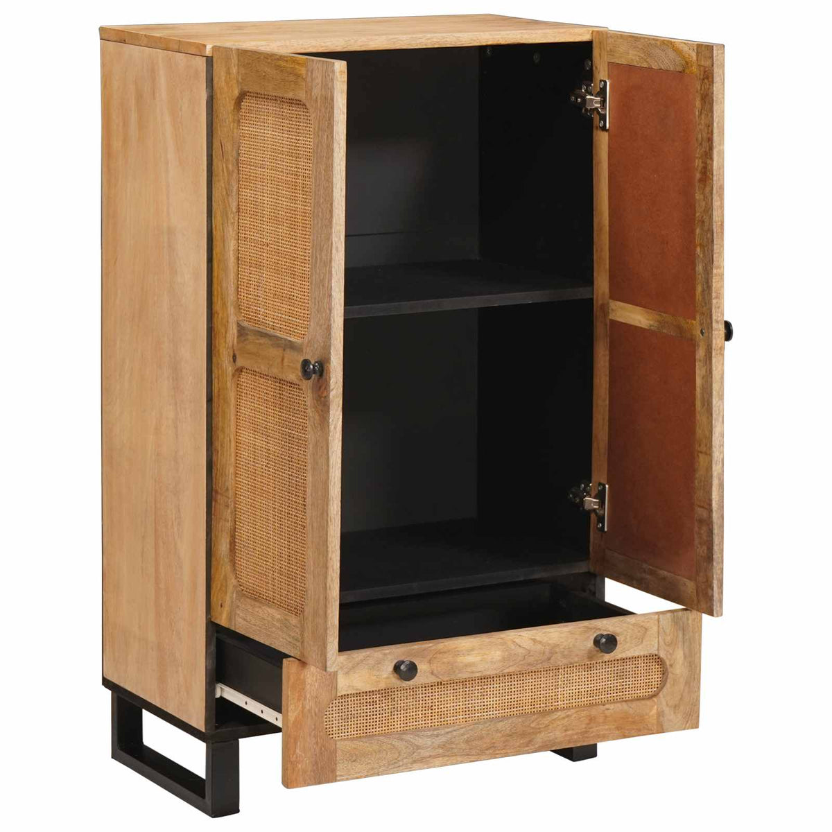 Highboard med skuffe Brun 40 x 33 x 110 cm Massivt mangotræ