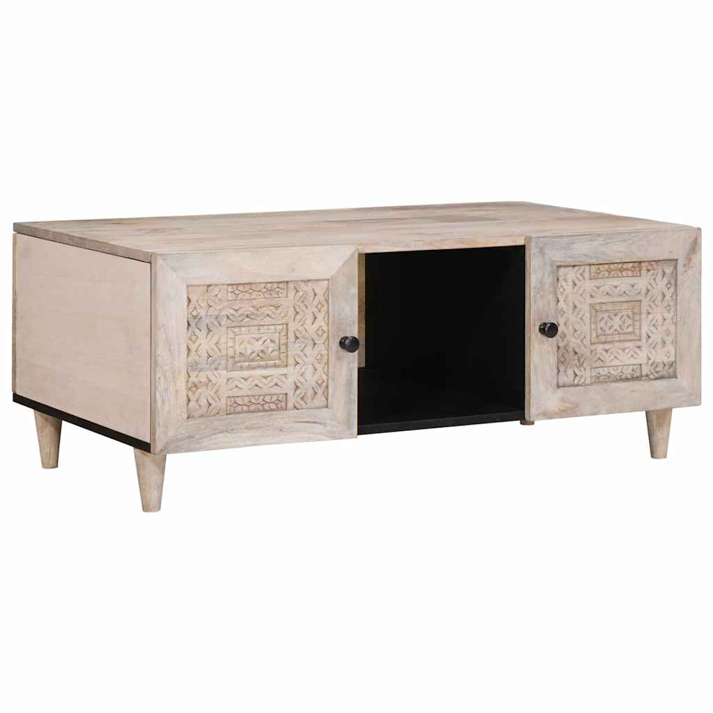 Sofabord Bleg Hvid 100 x 54 x 40 cm Massivt mangotræ
