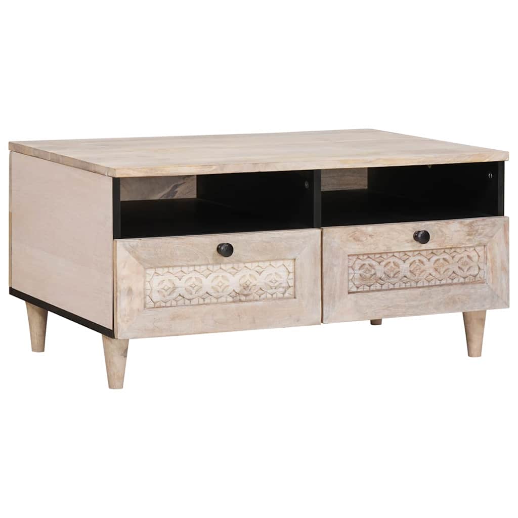 Sofabord Bleg Hvid 80 x 54 x 40 cm Massivt mangotræ