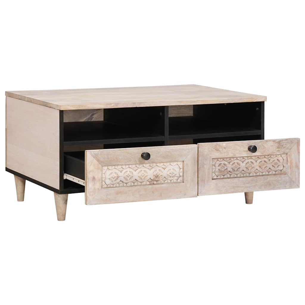 Sofabord Bleg Hvid 80 x 54 x 40 cm Massivt mangotræ