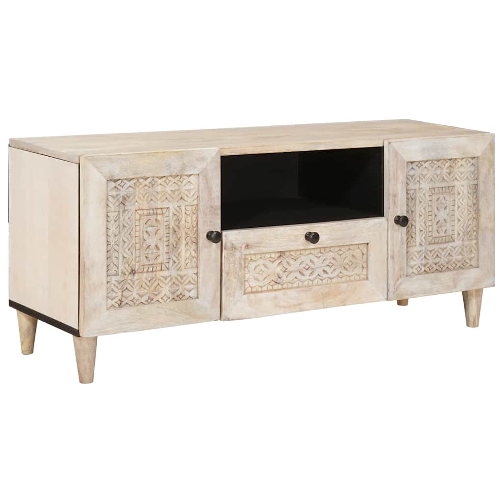 TV Enheder med skuffe Hvid 105 x 33 x 46 cm Konstrueret træ
