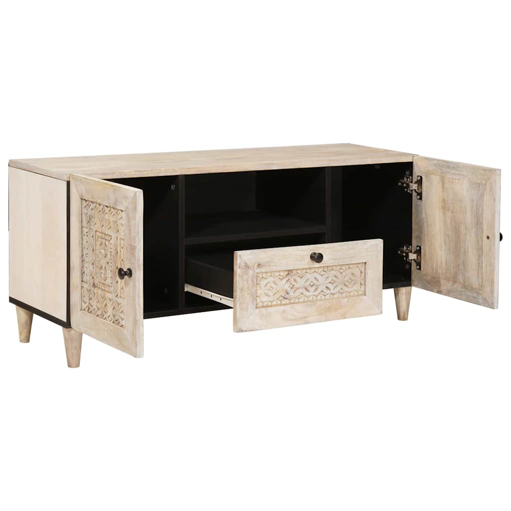 TV Enheder med skuffe Hvid 105 x 33 x 46 cm Konstrueret træ