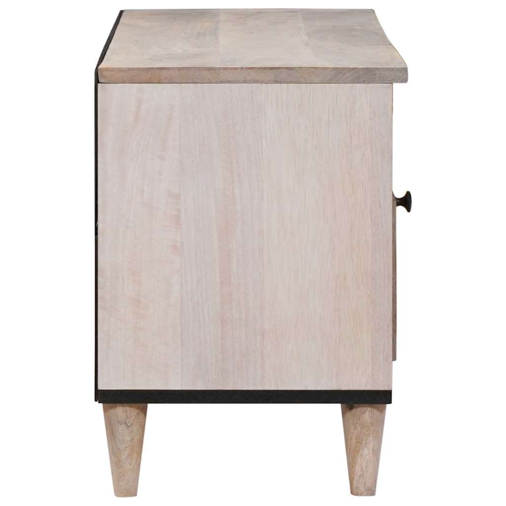 TV-skab med skuffe Bleg Hvid 100 x 33 x 46 cm Massivt mangotræ