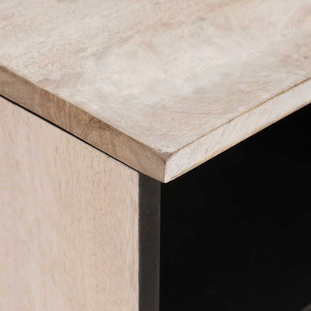 TV-skab med skuffe Bleg Hvid 80 x 33 x 46 cm Massivt mangotræ