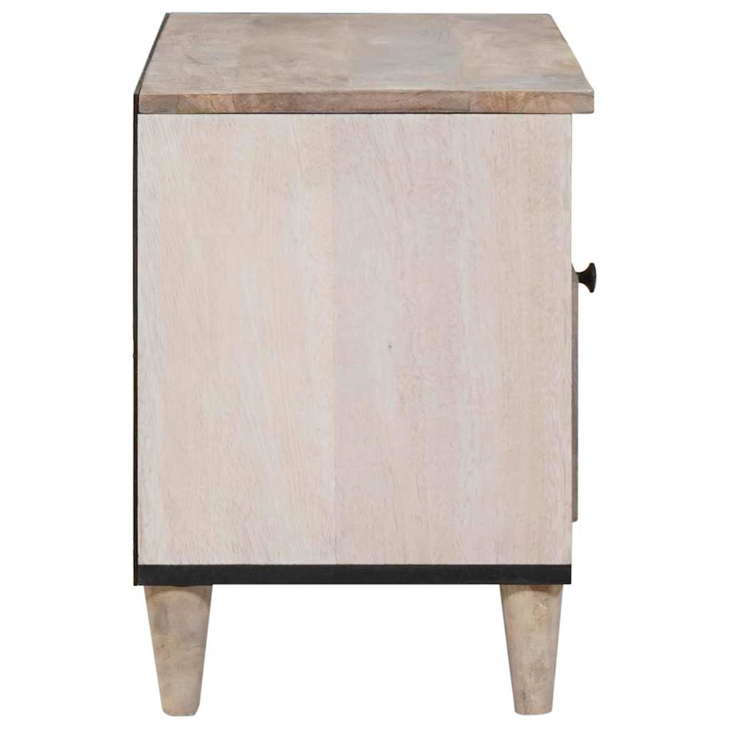 TV-skab med skuffe Bleg Hvid 80 x 33 x 46 cm Massivt mangotræ