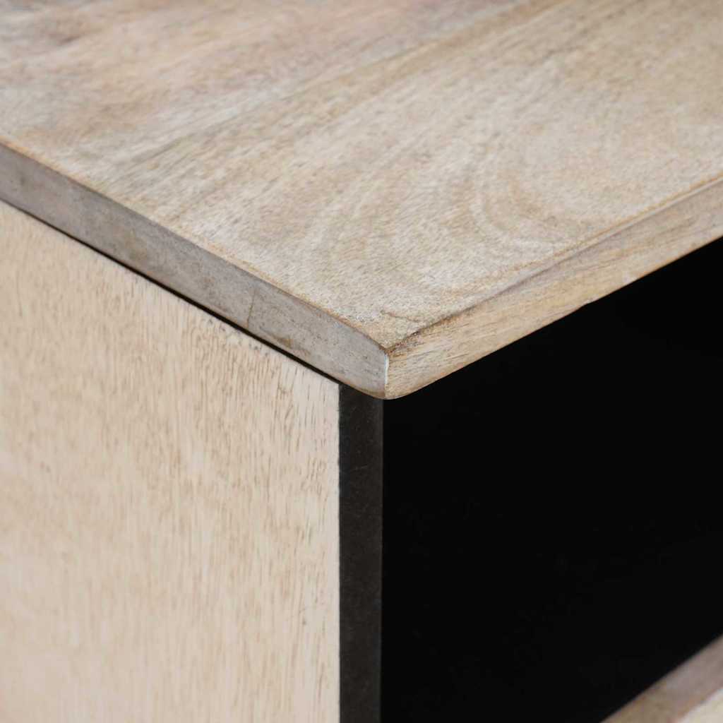 TV-skab med skuffe Bleg Hvid 100 x 33 x 46 cm Massivt mangotræ