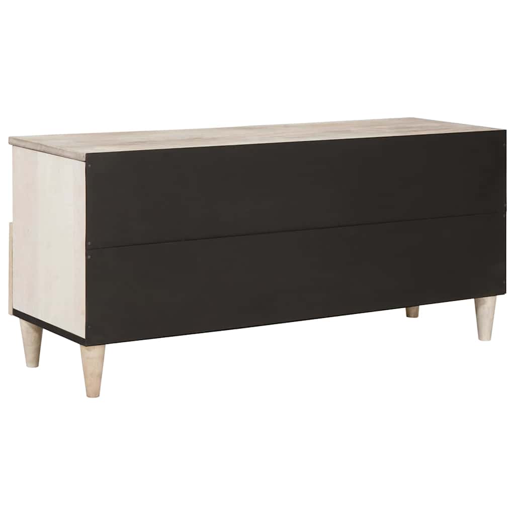 TV-skab med skuffe Bleg Hvid 100 x 33 x 46 cm Massivt mangotræ