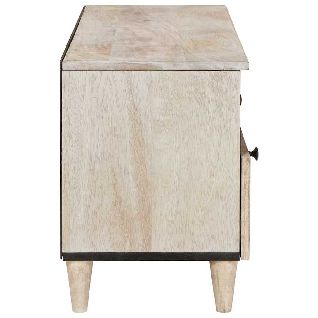 TV-skab med skuffe Bleg Hvid 100 x 33 x 46 cm Massivt mangotræ