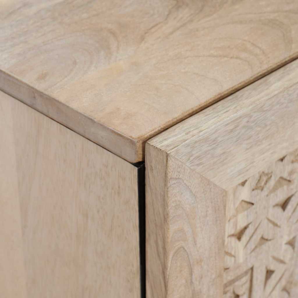 Sideboard Bleg Hvid 40 x 33 x 75 cm Massivt mangotræ