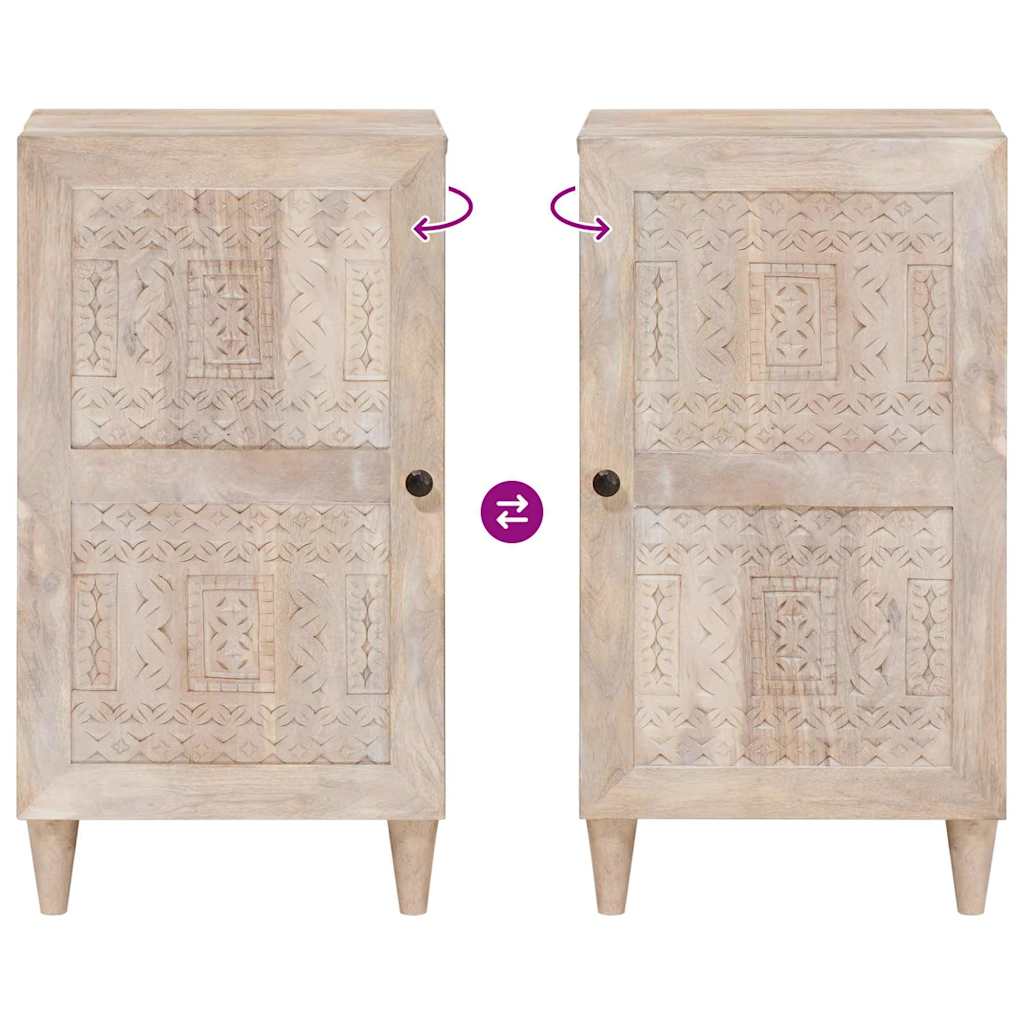 Sideboard Bleg Hvid 40 x 33 x 75 cm Massivt mangotræ
