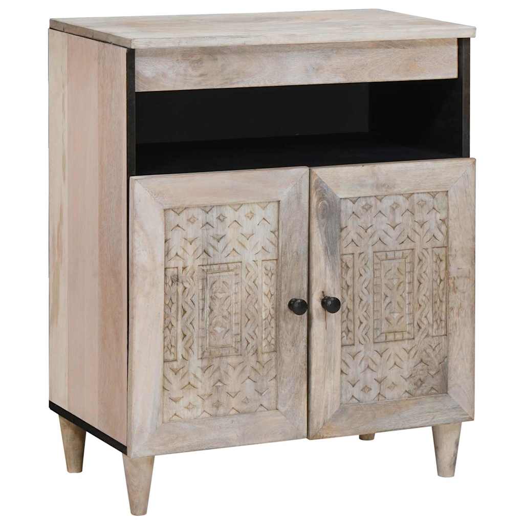 Sideboard Bleg Hvid 60 x 33 x 75 cm Massivt mangotræ