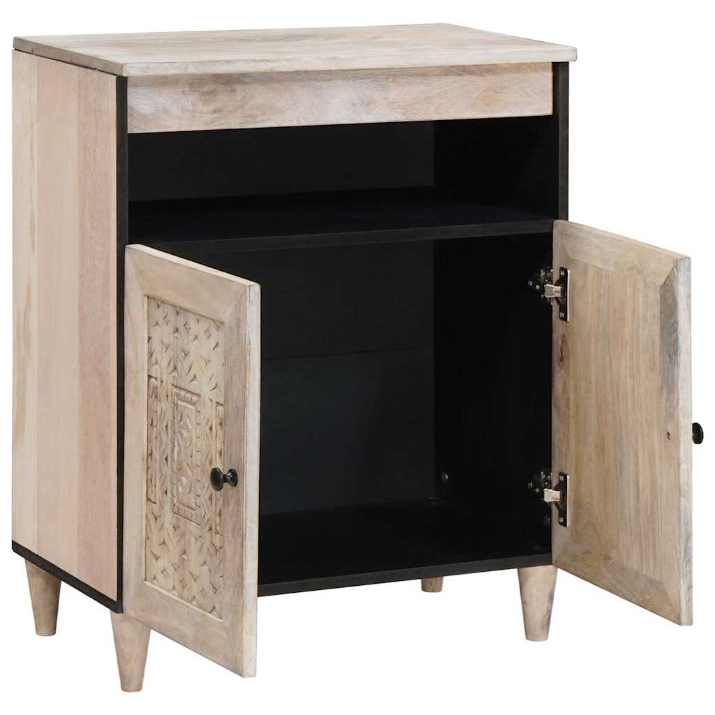 Sideboard Bleg Hvid 60 x 33 x 75 cm Massivt mangotræ