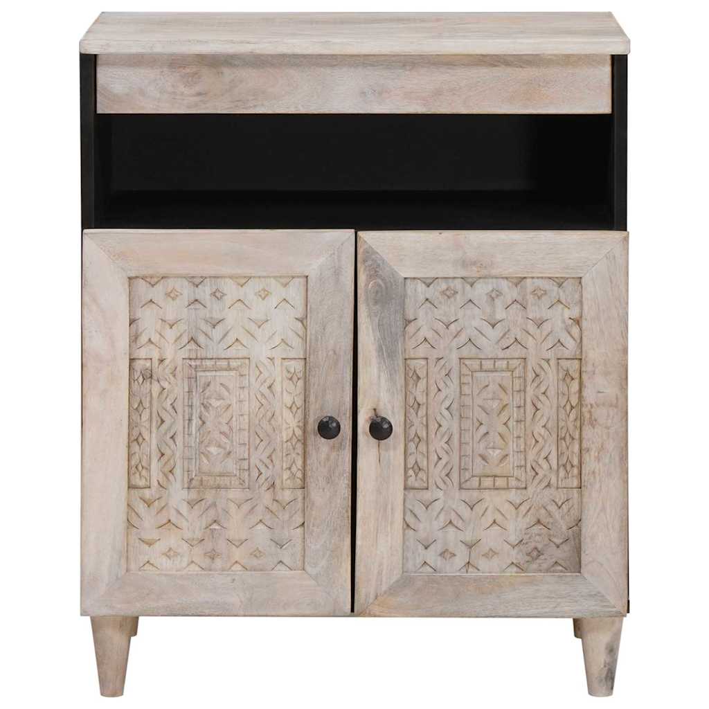 Sideboard Bleg Hvid 60 x 33 x 75 cm Massivt mangotræ