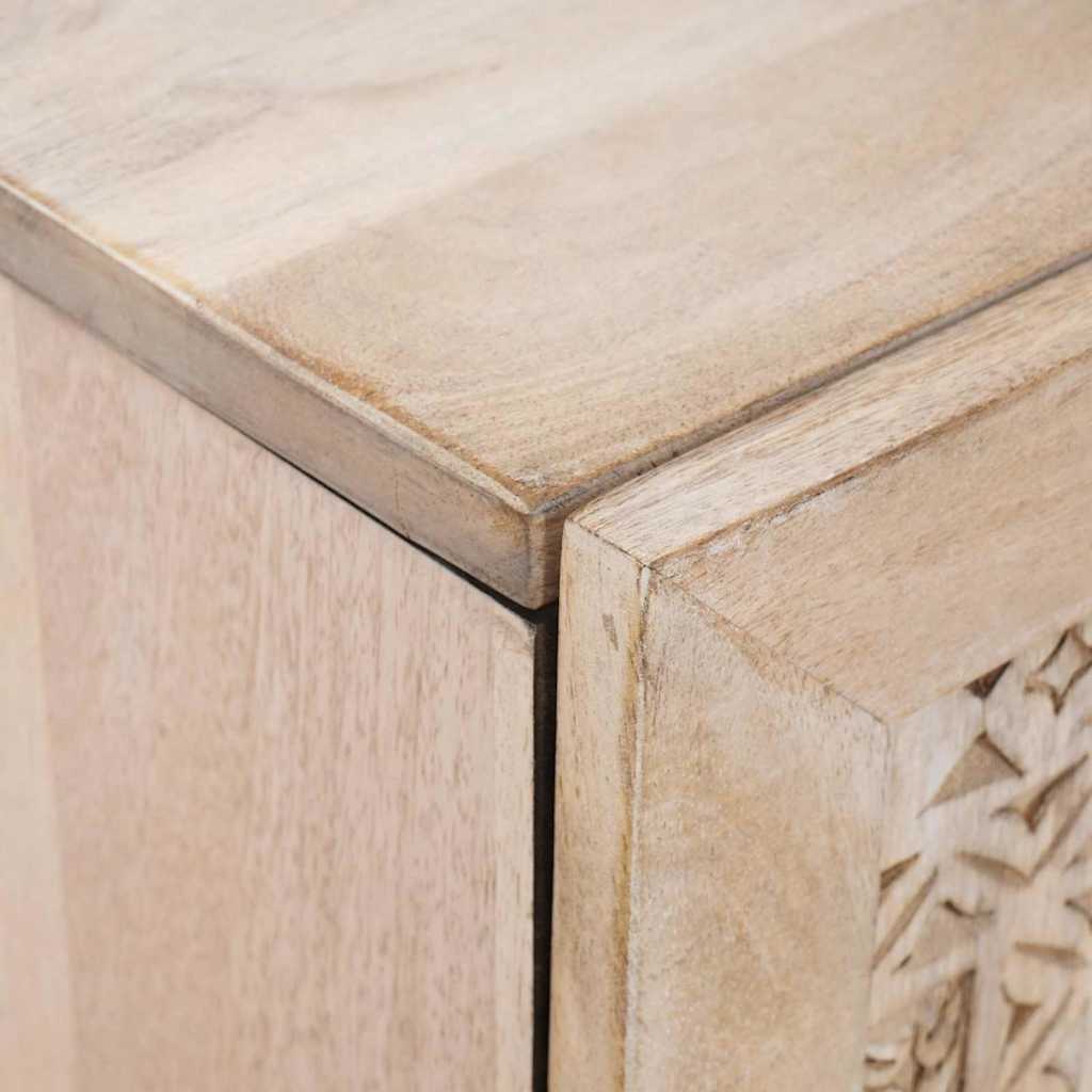 Sideboard Bleg Hvid 60 x 33 x 75 cm Massivt mangotræ
