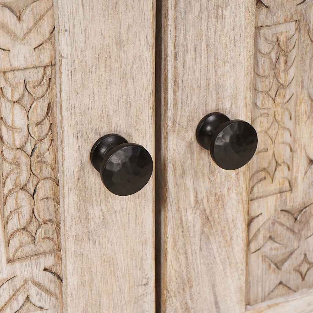 Sideboard Bleg Hvid 60 x 33 x 75 cm Massivt mangotræ