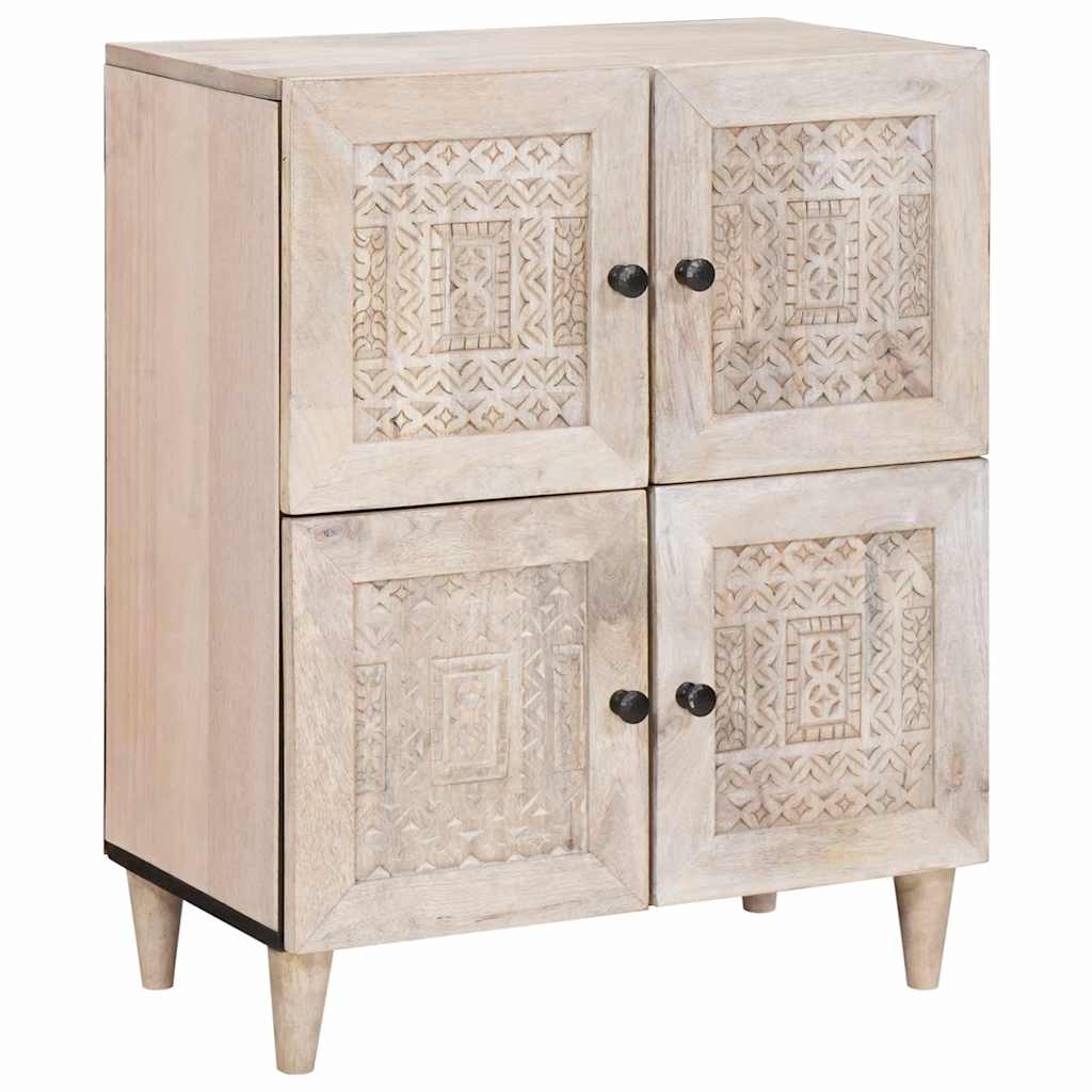 Sideboard Bleg Hvid 60 x 33 x 75 cm Massivt mangotræ