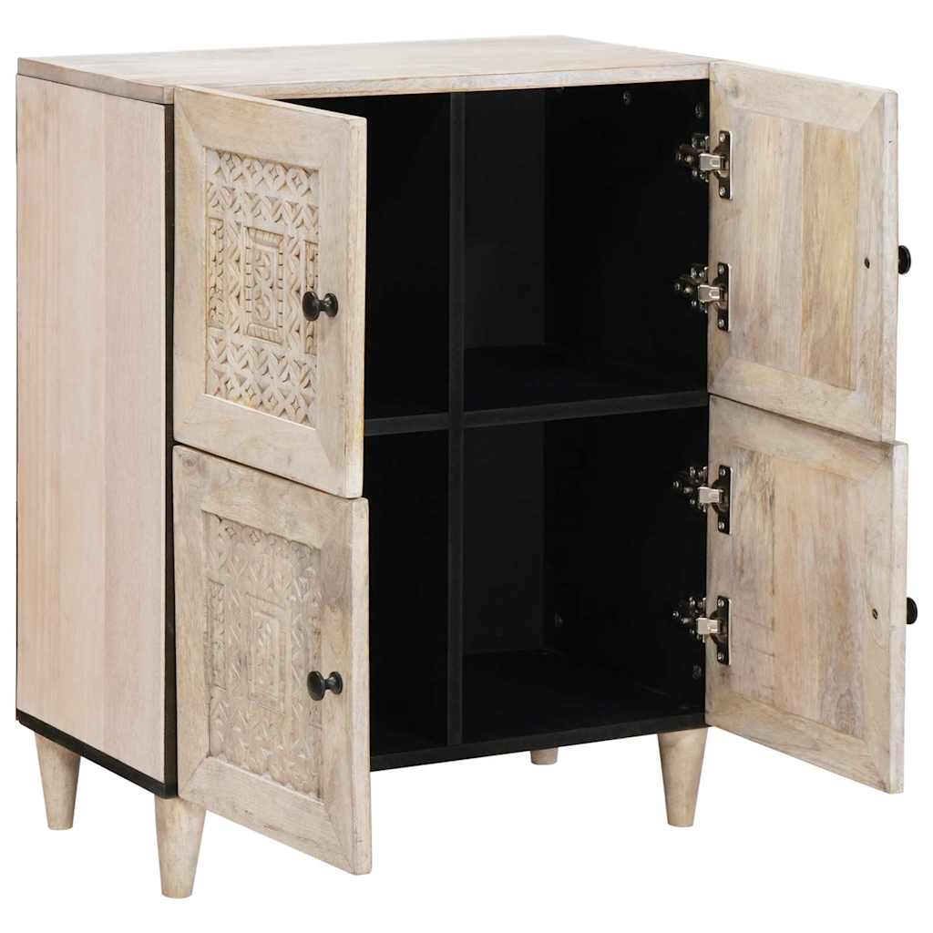 Sideboard Bleg Hvid 60 x 33 x 75 cm Massivt mangotræ