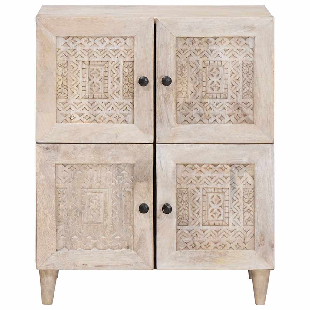 Sideboard Bleg Hvid 60 x 33 x 75 cm Massivt mangotræ