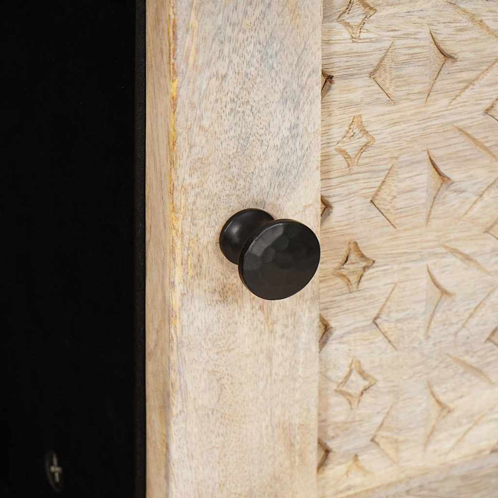 Sideboard Bleg Hvid 80 x 33 x 75 cm Massivt mangotræ