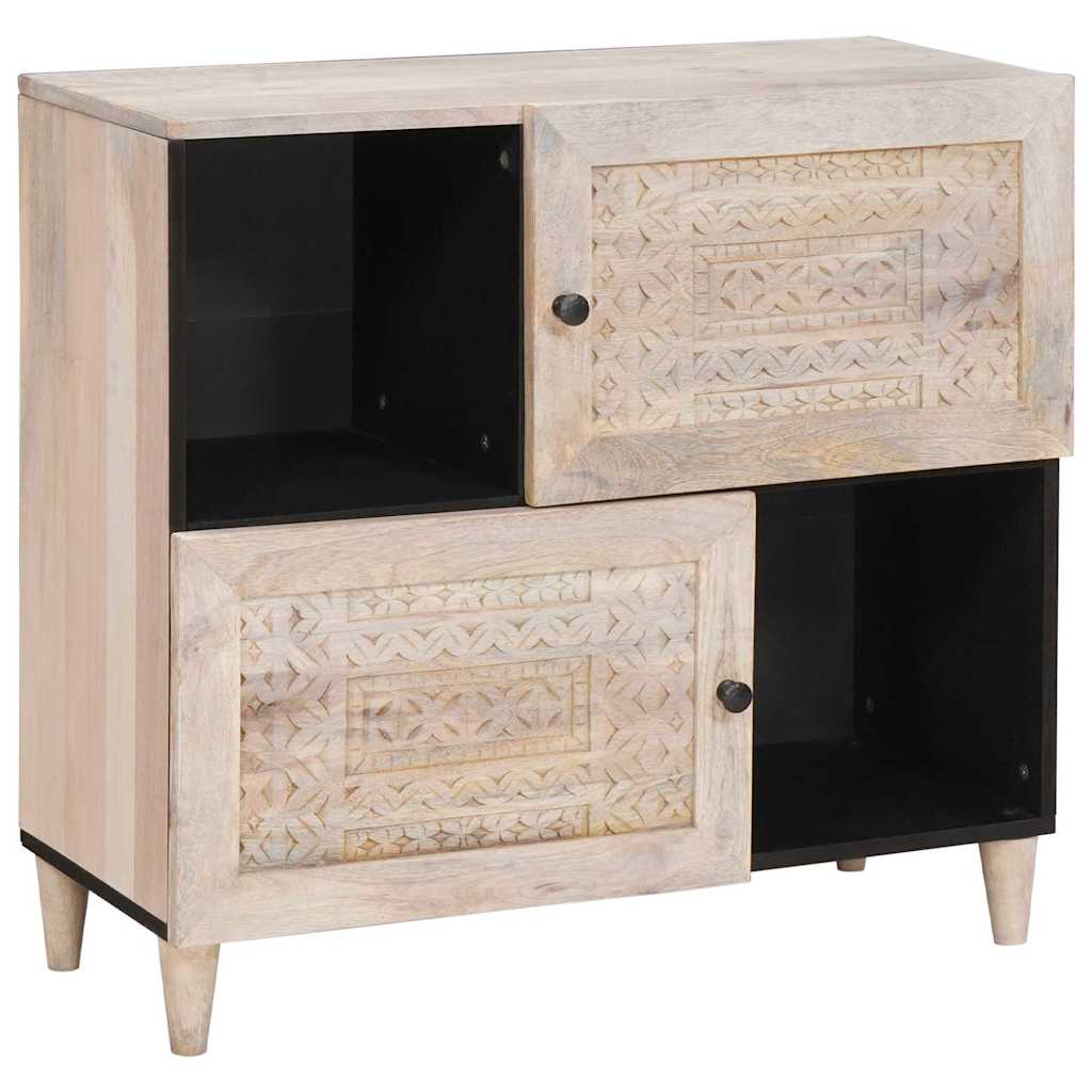 Sideboard Bleg Hvid 80 x 33 x 75 cm Massivt mangotræ