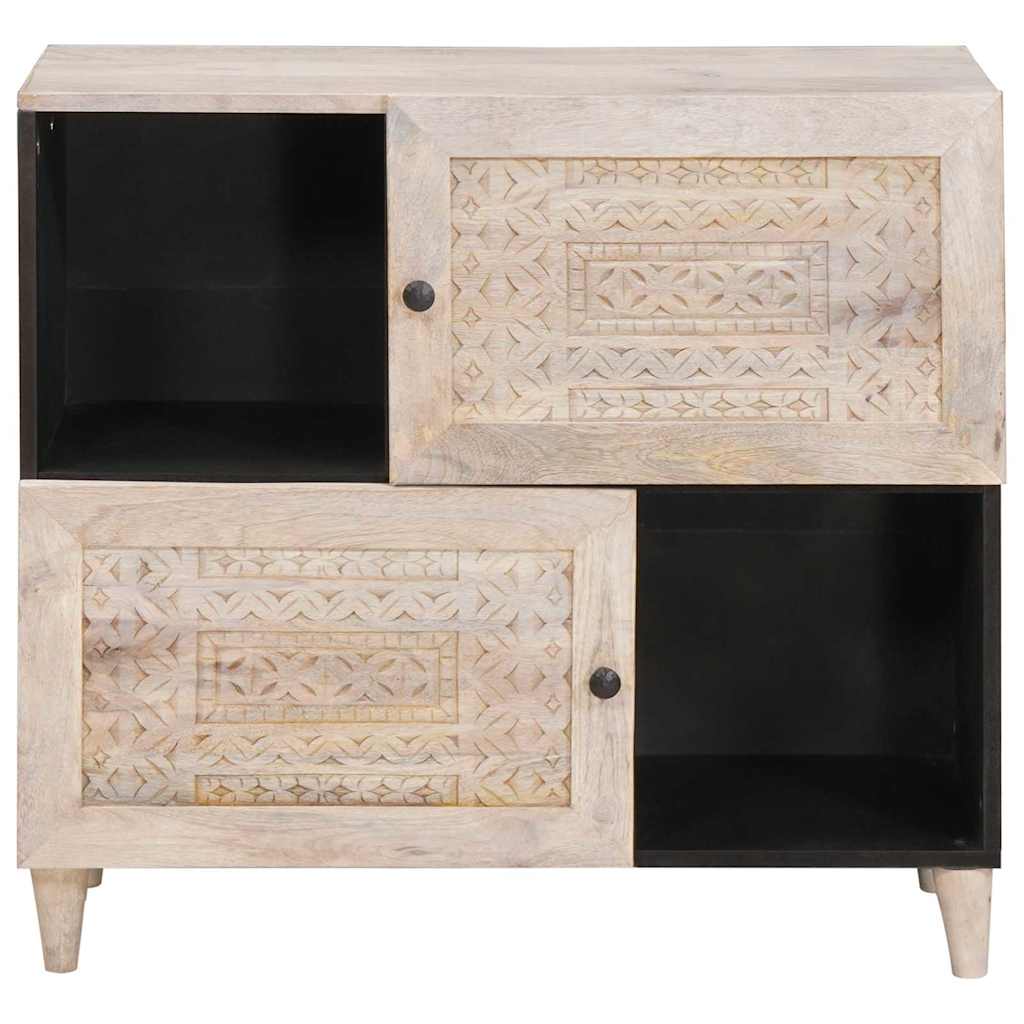 Sideboard Bleg Hvid 80 x 33 x 75 cm Massivt mangotræ