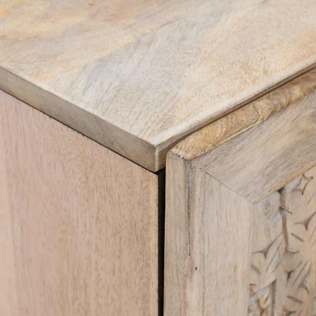 Sideboard Bleg Hvid 90 x 33 x 75 cm Massivt mangotræ