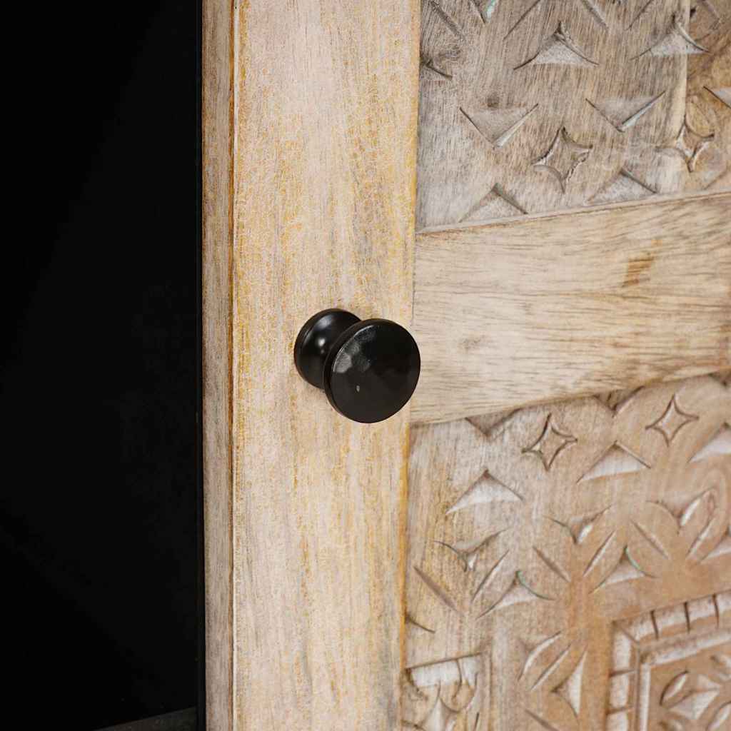 Sideboard Bleg Hvid 90 x 33 x 75 cm Massivt mangotræ