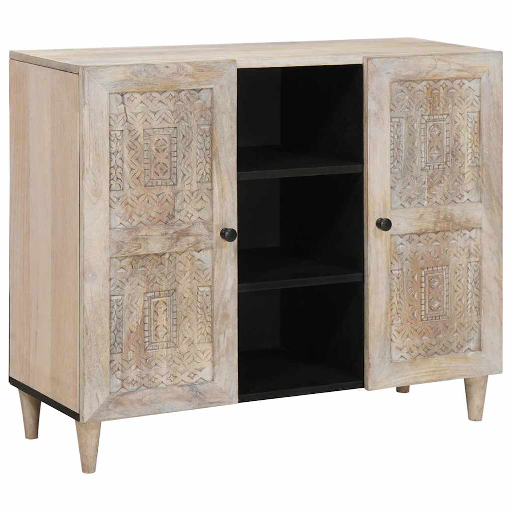 Sideboard Bleg Hvid 90 x 33 x 75 cm Massivt mangotræ