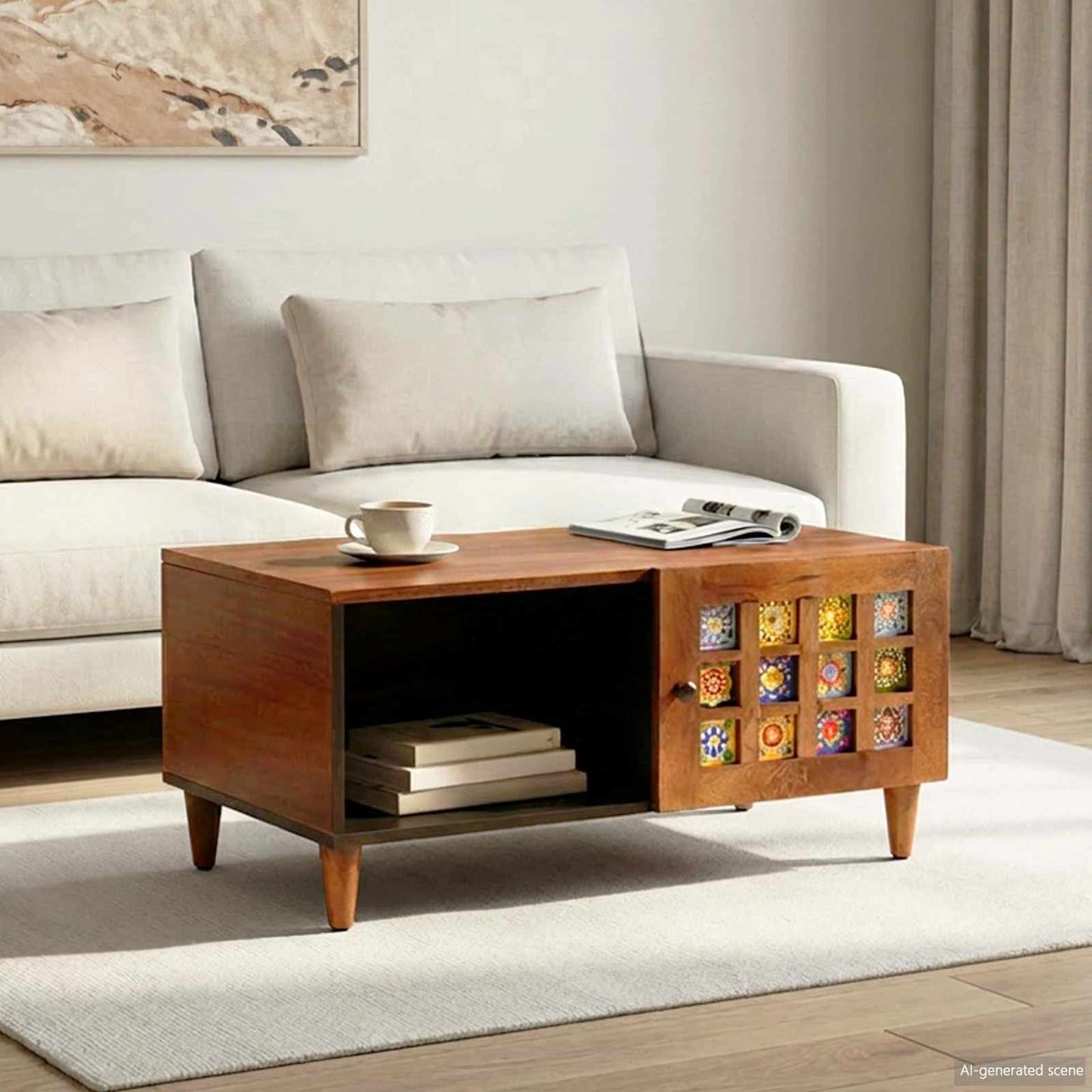 Sofabord Brun 80 x 50 x 40 cm Massivt mangotræ