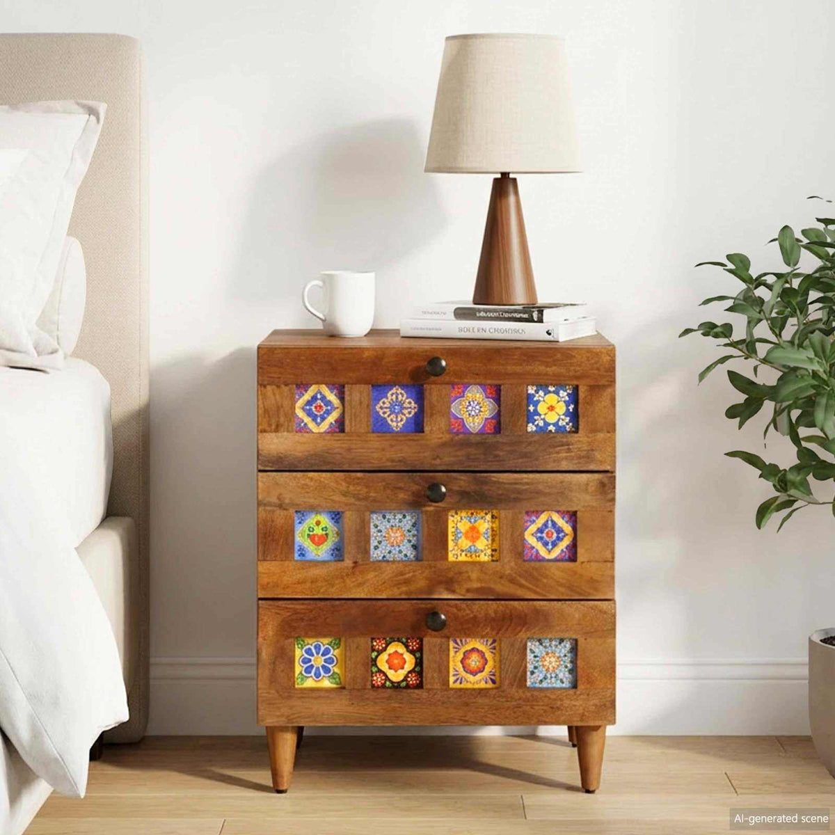 Natskab med skuffe Brun 50 x 33 x 62 cm Massivt mangotræ