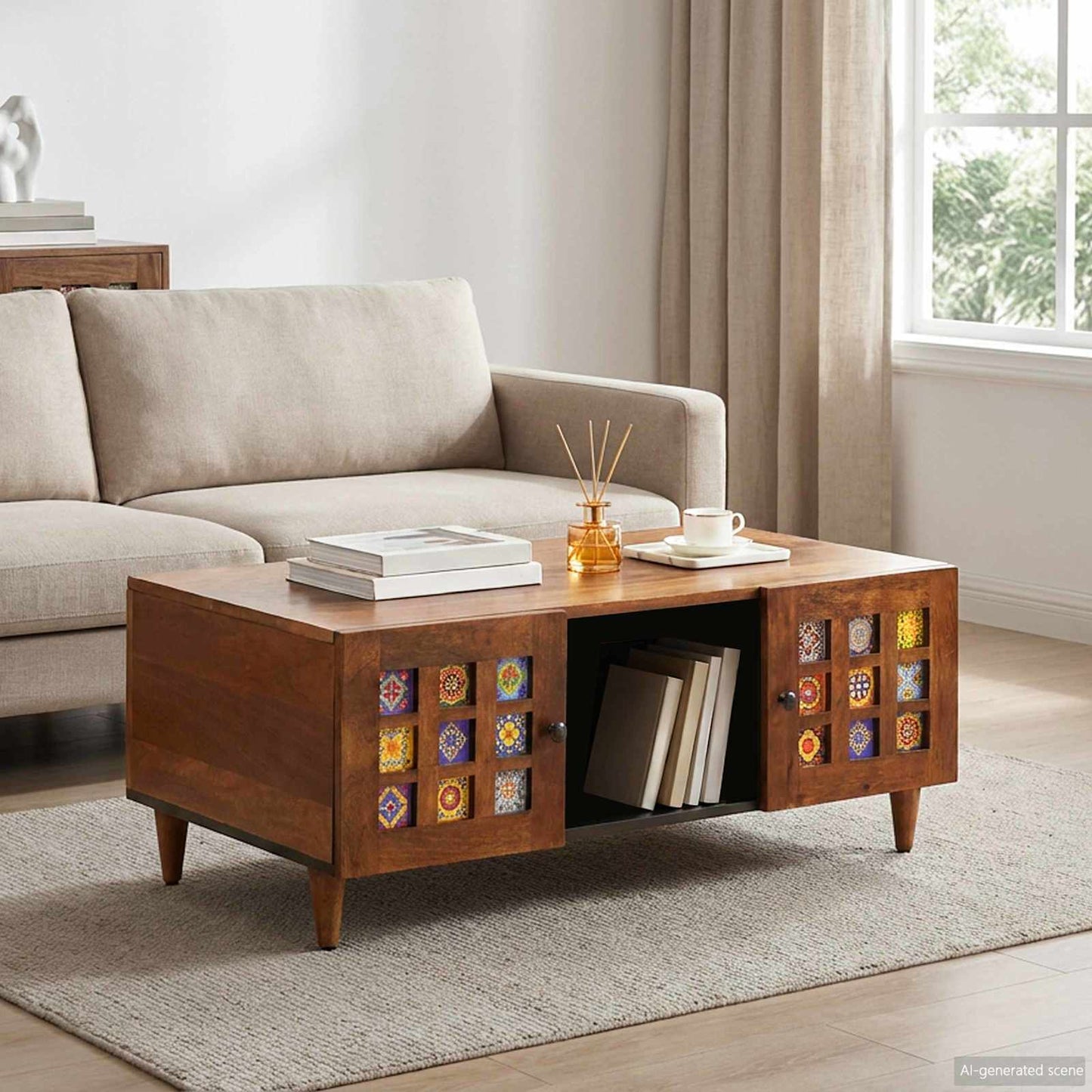 Sofabord Brun 100 x 54 x 40 cm Massivt mangotræ