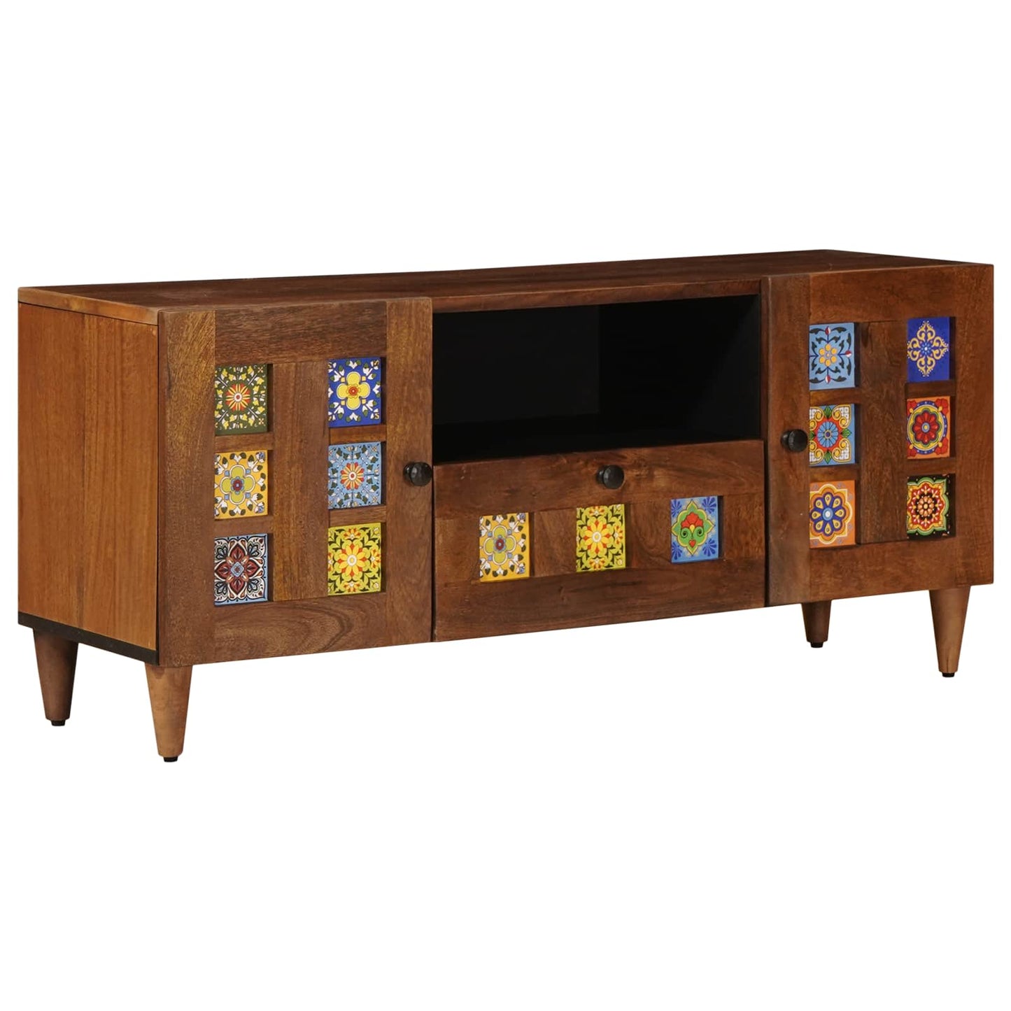 TV-skab med skuffe Valnød 105 x 33 x 46 cm Massivt mangotræ